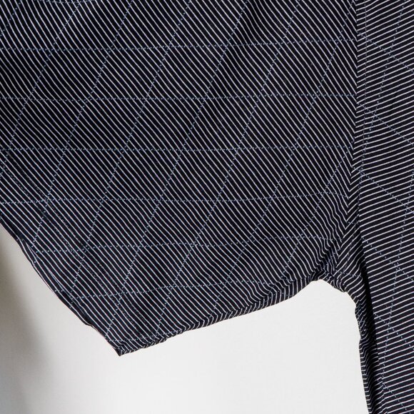 Tasso Elba Golf Polo Shirt XL Black White Striped Diamond Long Mercerized Cotton - Picture 6 of 7